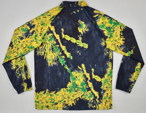 YELLOW & NAVY BLUE TIE DYE COACHS JACKET