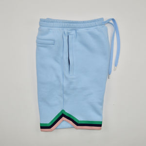 SKY BLUE FRENCH TERRY STRIPE SHORTS