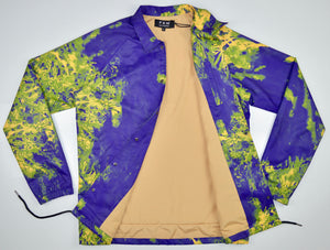 PURPLE & GREEN TIE DYE COACHS JACKET