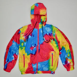 RED YELLOW & BLUE TIE DYE WINDBREAKER