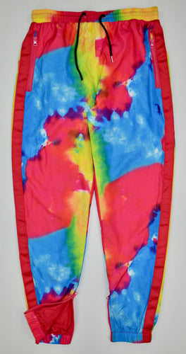 RED YELLOW & BLUE TIE DYE WINDBREAKER JOGGERS