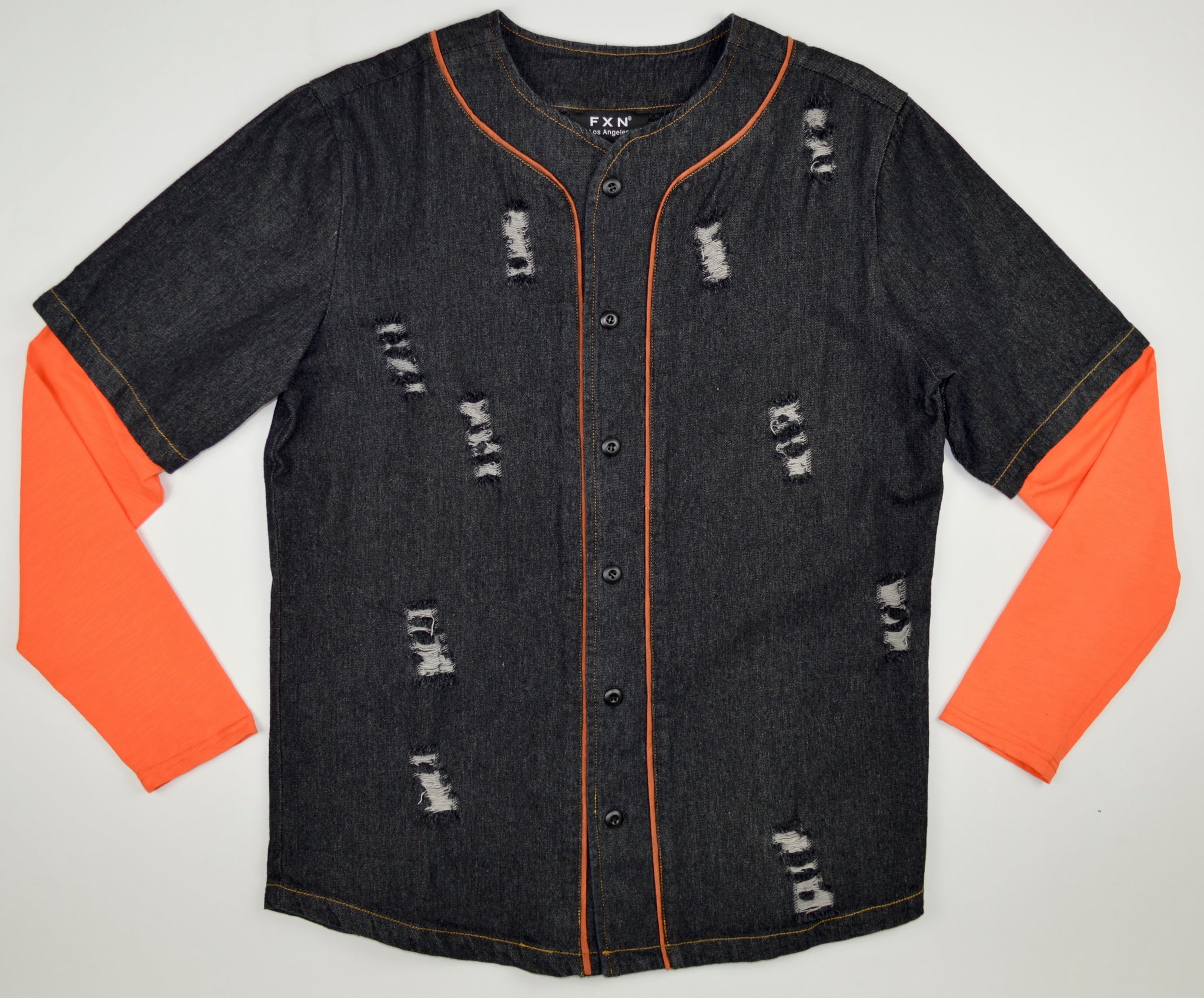 OS Button Up Black Baseball Jersey