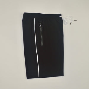 BLACK TECH PIPED SHORTS