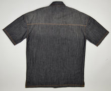 Load image into Gallery viewer, BLACK DENIM SHORT SLEEVE BUTTON UP SHIRT
