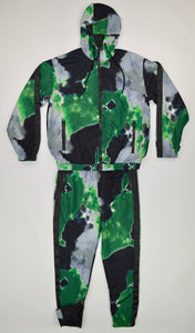 GREEN GRAY & BLACK TIE DYE WINDBREAKER