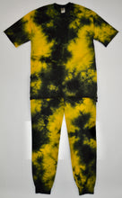 Load image into Gallery viewer, BLACK &amp; YELLOW TIE DYE JOGGERS
