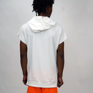 DOLMAN SLEEVELESS HOODIE - WHITE - FXN menswear