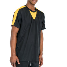 Load image into Gallery viewer, QUICK-DRY ATHLETIC TEE - BLACK/YELLOW - FXN menswear