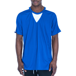 QUICK-DRY ATHLETIC TEE - ROYAL BLUE/WHITE - FXN menswear