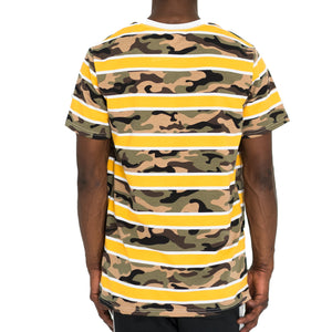 CAMO STACK RUGBY TEE - YELLOW/OLIVE/BLACK - FXN menswear