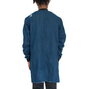 DISTRESSED TRENCH BOMBER COAT - DARK CHAMBRAY - FXN menswear