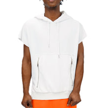 Load image into Gallery viewer, DOLMAN SLEEVELESS HOODIE - WHITE - FXN menswear