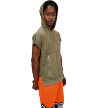 Load image into Gallery viewer, DOLMAN SLEEVELESS HOODIE - OLIVE - FXN menswear