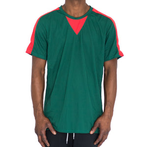 QUICK-DRY ATHLETIC TEE - GREEN/RED - FXN menswear