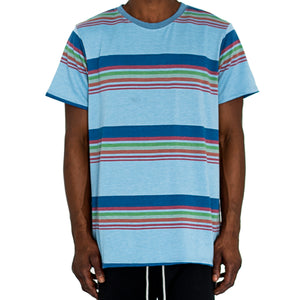 "SCHOOL STRIPES" KNIT TEE - BLUE - FXN menswear