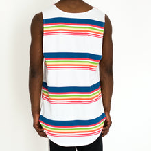 Load image into Gallery viewer, &quot;SCHOOL STRIPES&quot; MUSCLE TANK - WHITE - FXN menswear